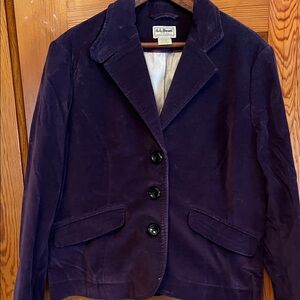 L.L. Bean Women's Rich Purple Velvet Blazer